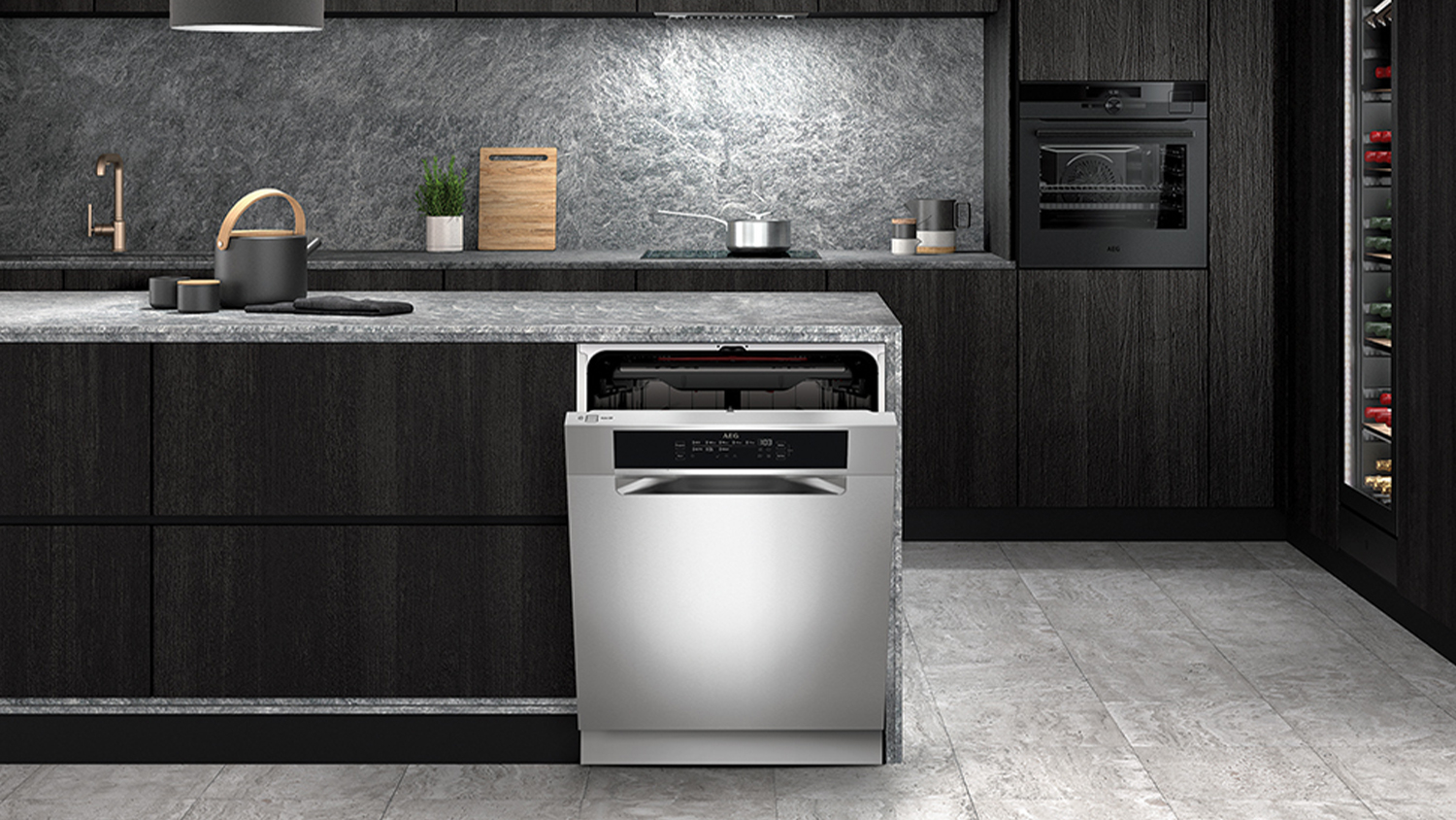 AEG 15 Place Setting Built-Under Dishwasher - Stainless Steel (FFE73600PM)