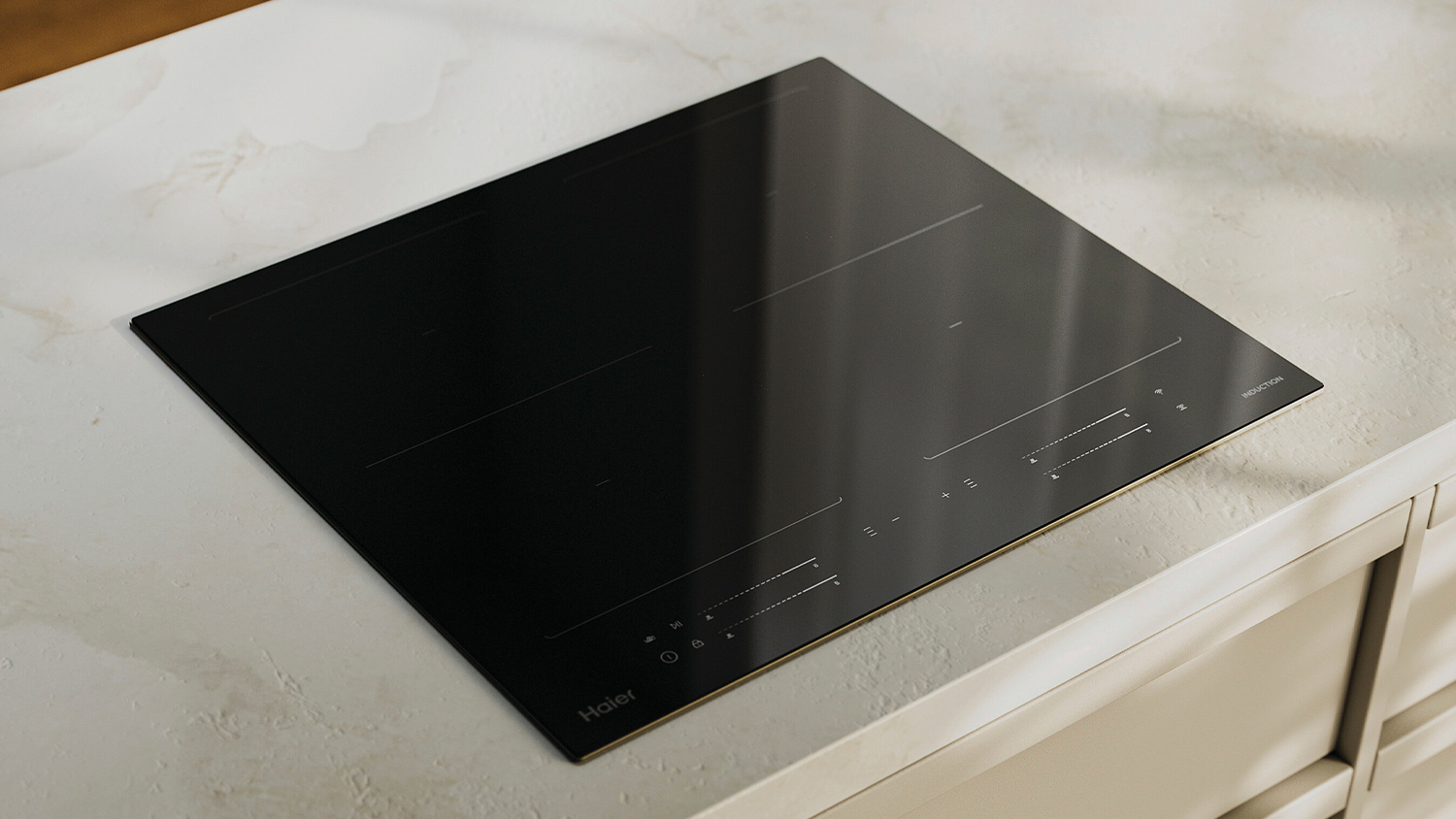 Haier 60cm 4 Zone Induction Cooktop - Black Glass (HCI604MFTB4)