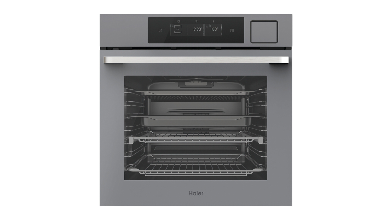 Haier 60cm Built-In Steam Oven with 14 Functions - Grey (HWO60S16TPG5)
