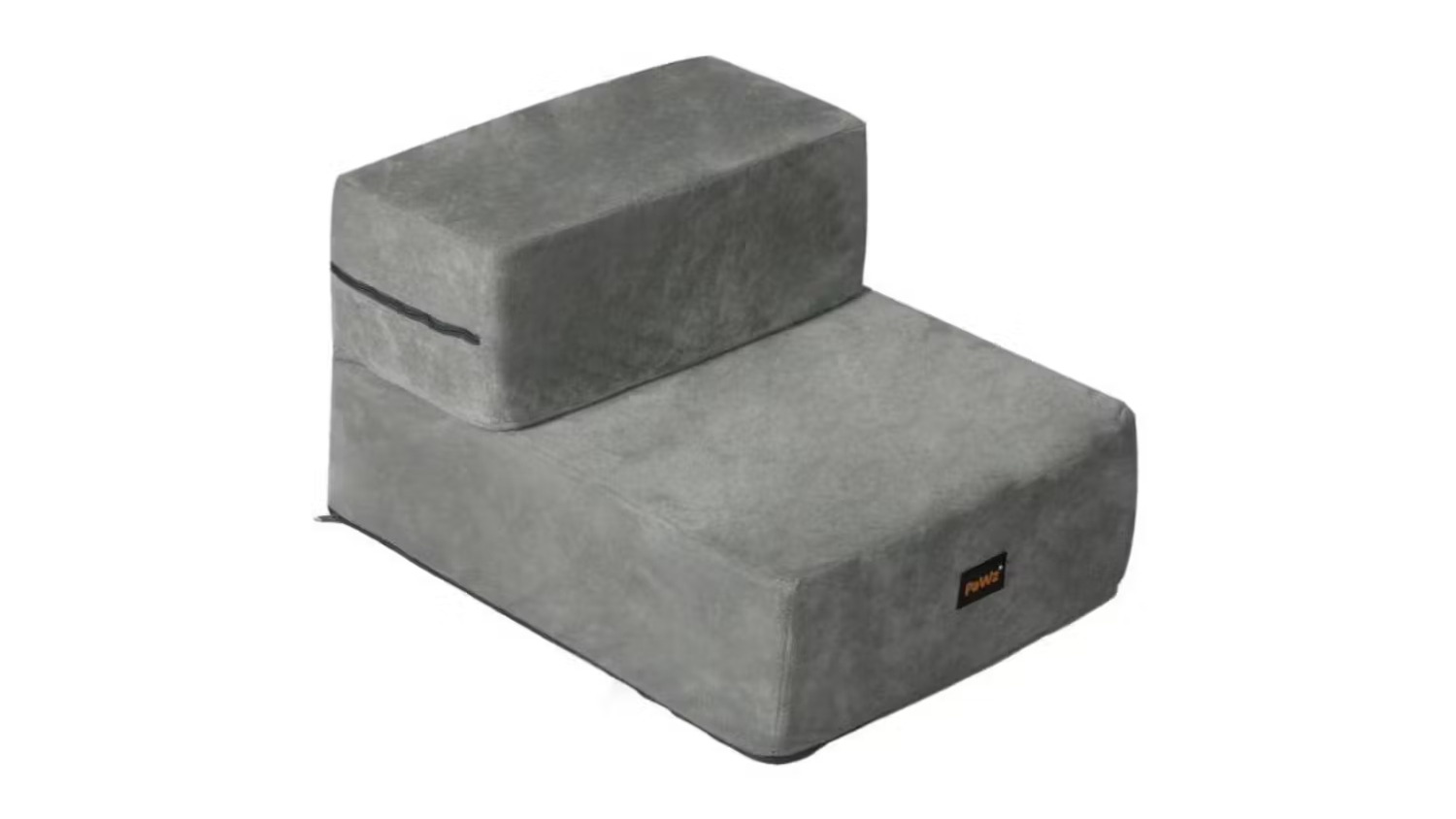 PaWz Plush Detatchable 2-Step Stairs - Light Grey