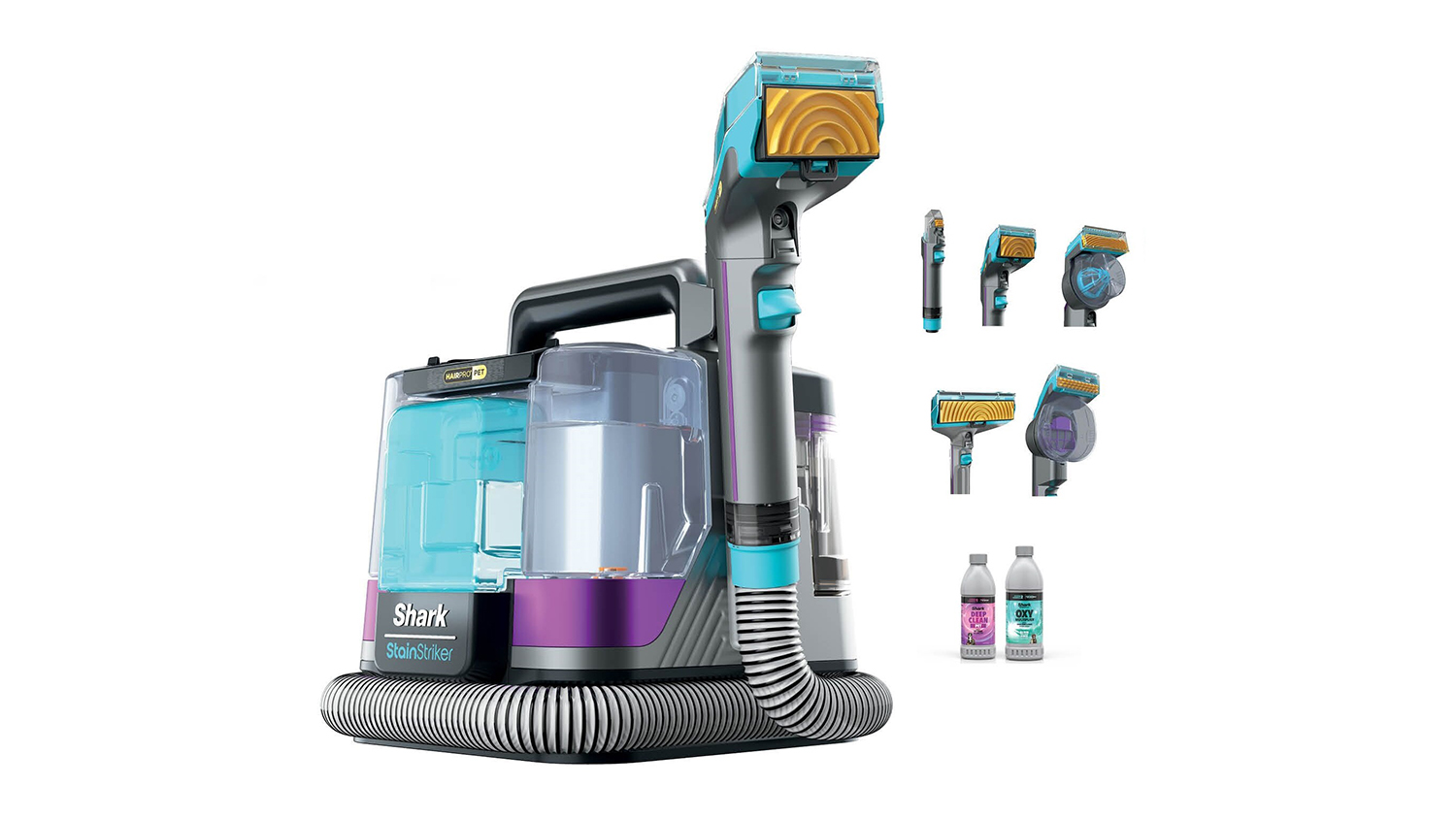 Shark StainStriker HairPro Pet Portable Carpet & Upholstery Cleaner - Dark Silver & Fuchsia (PX250)