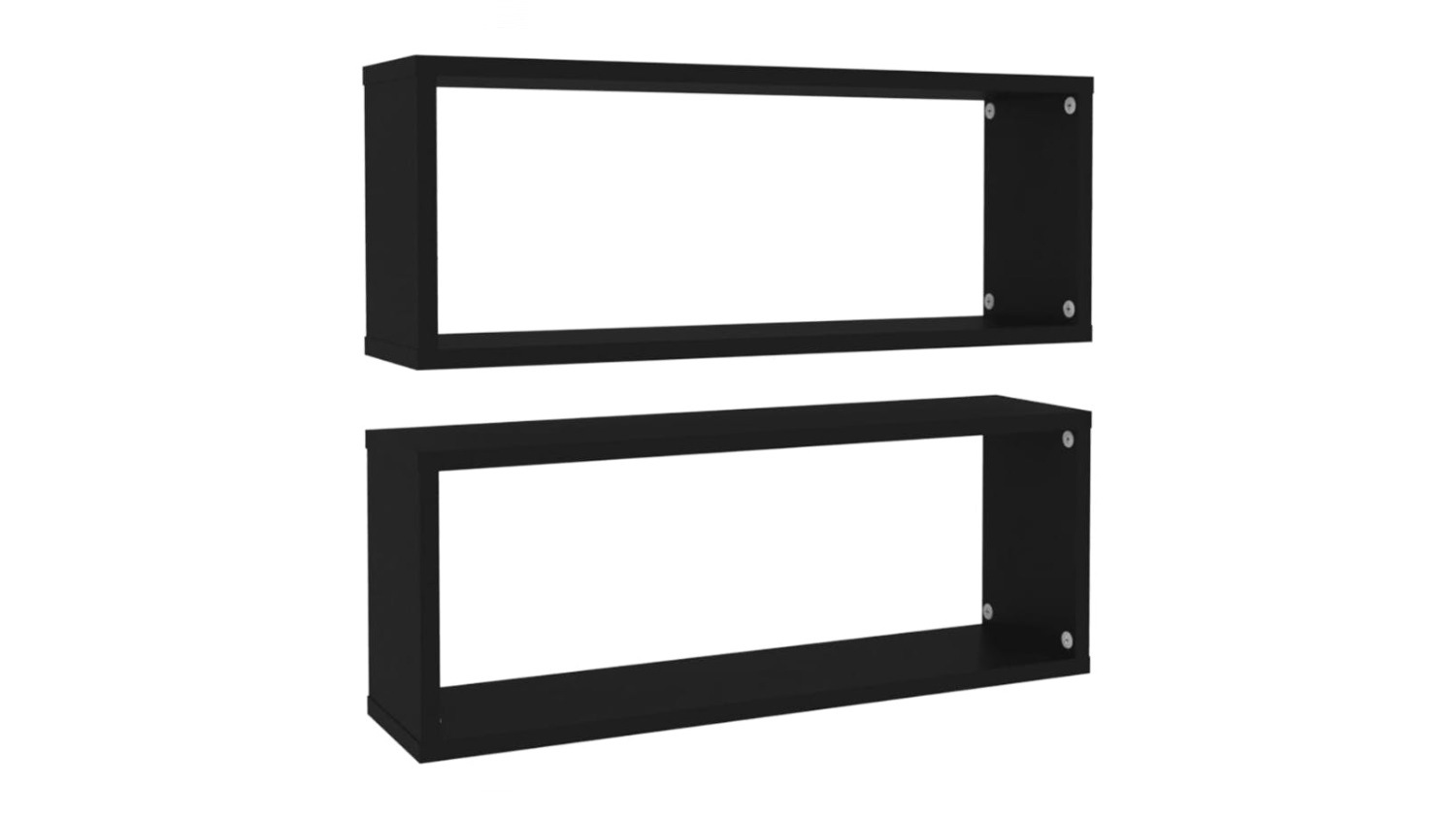 NNEVL Wall Shelves Floating Rectangle 2pcs. 60 x 15 x 33cm - Black