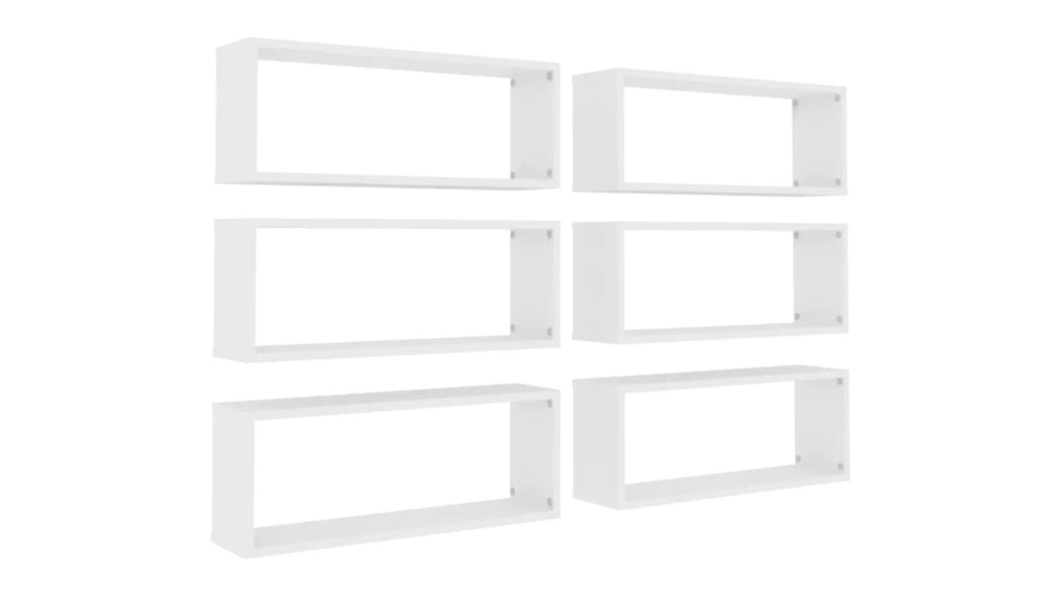 NNEVL Wall Shelves Floating Rectangle 6pcs. 60 x 15 x 33cm - White