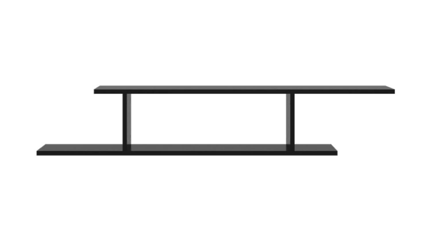 NNEVL Wall-Mounted TV Shelf 125 x 18 x 23cm - Gloss Black