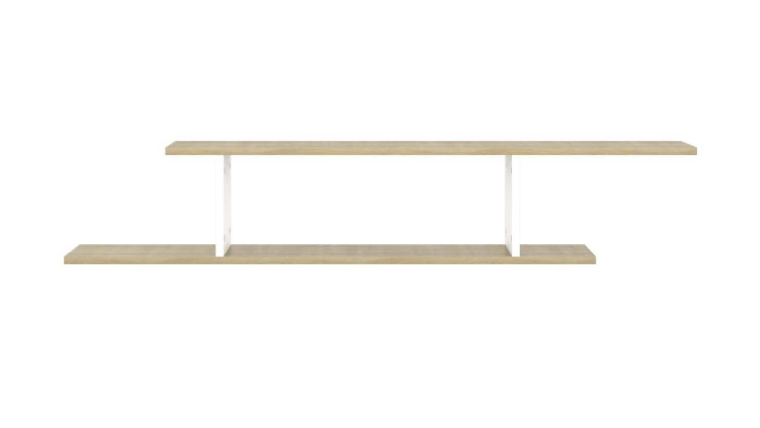 NNEVL Wall-Mounted TV Shelf 125 x 18 x 23cm - Sonoma Oak/White