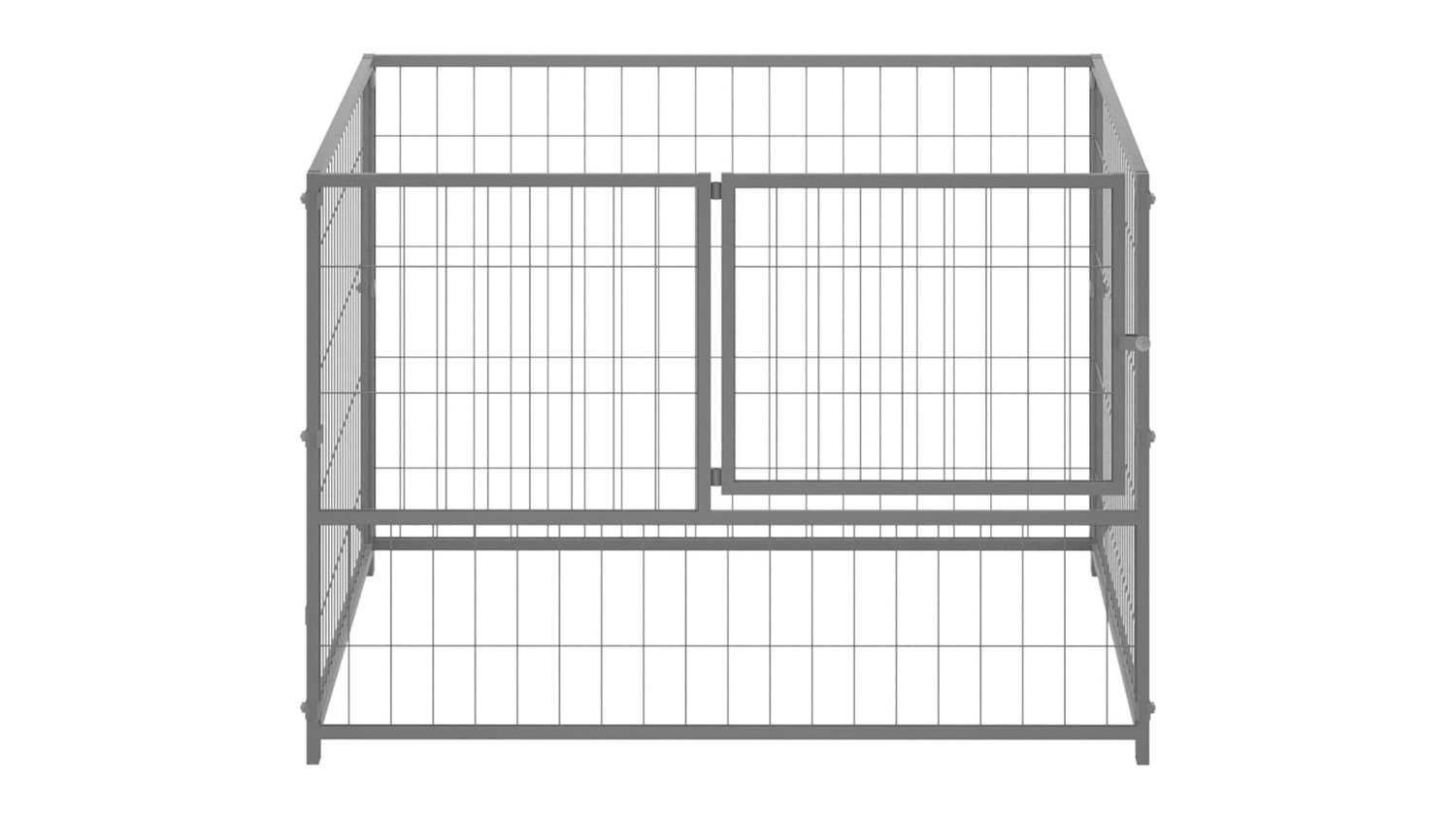 NNEVL Steel Dog Cage 100 x 100 x 70cm - Silver