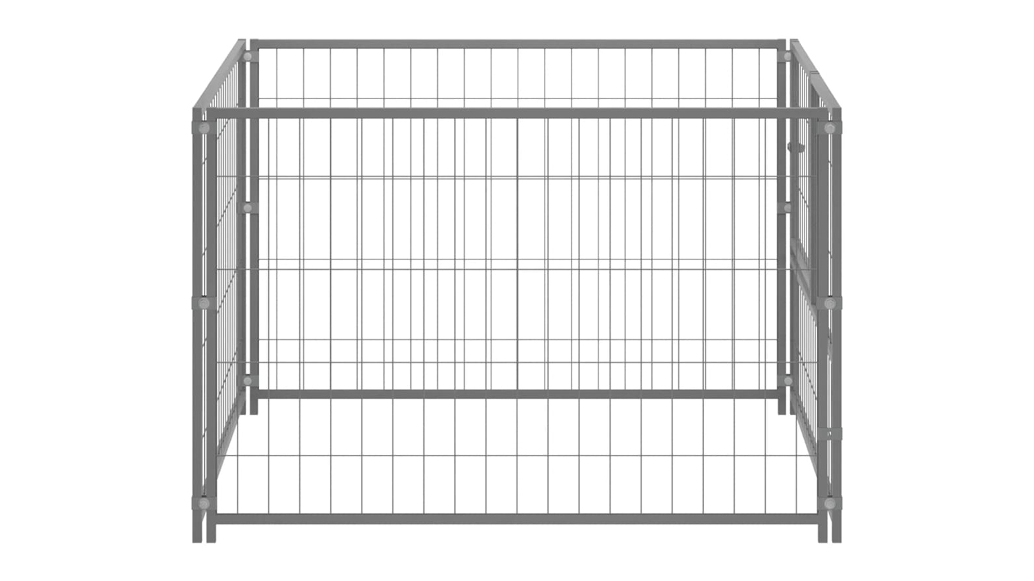 NNEVL Steel Dog Cage 100 x 100 x 70cm - Silver