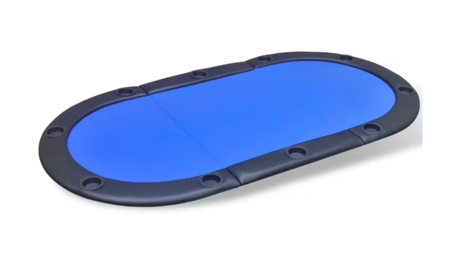 NNEVL Foldable 10-Player Poker Tabletop with Carry Case - Blue