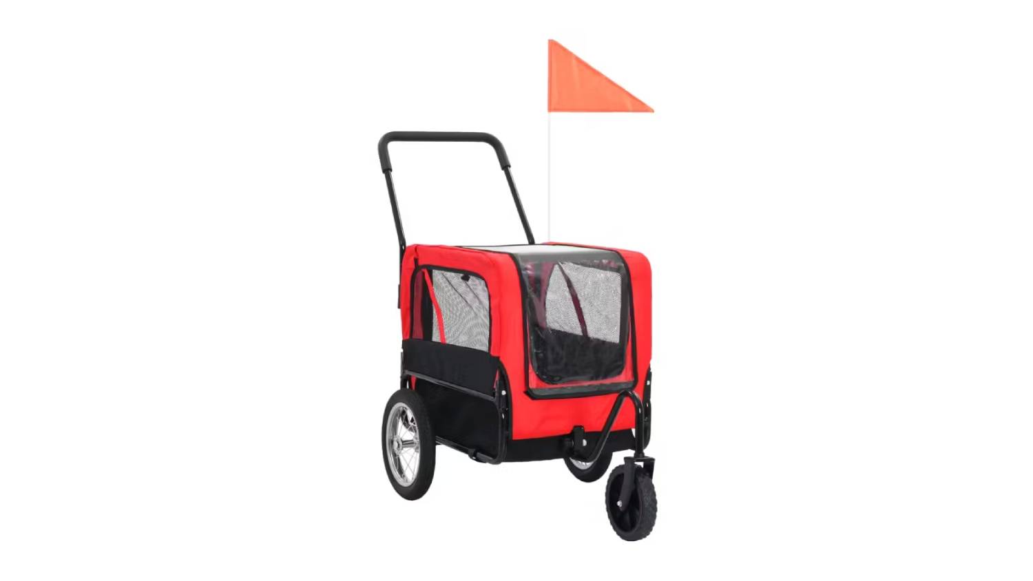 NNEVL 2-In-1 Pet Bike Trailer/Pet Jogging Stroller - Red/Black