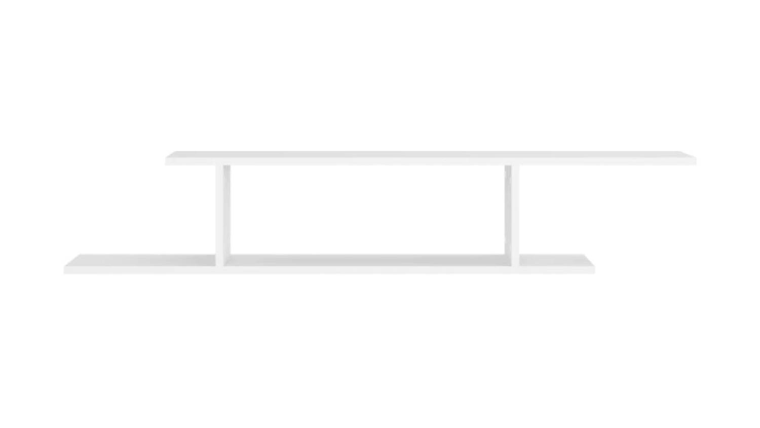 NNEVL Wall-Mounted TV Shelf 125 x 18 x 23cm - White