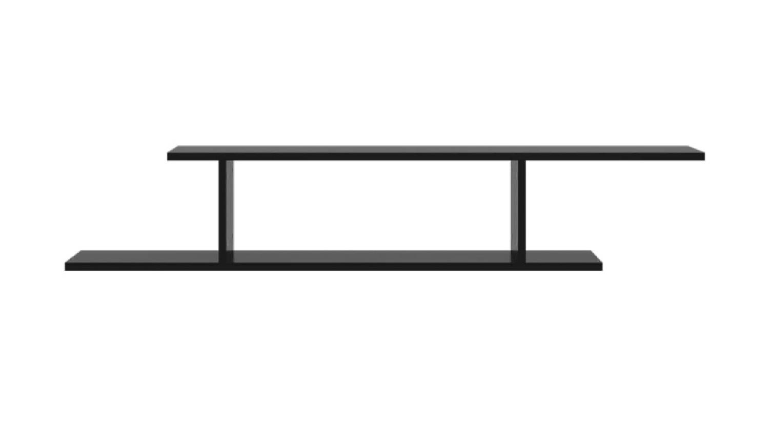 NNEVL Wall-Mounted TV Shelf 125 x 18 x 23cm - Gloss Grey