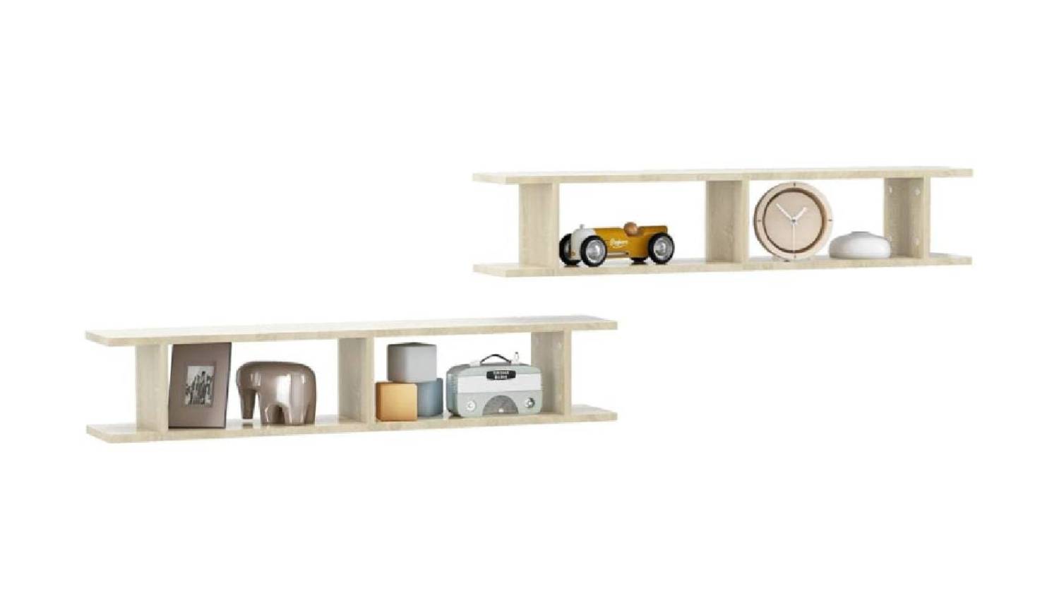 NNEVL Floating Ladder Wall Shelves 2pcs. 105 x 18 x 20cm - Sonoma Oak