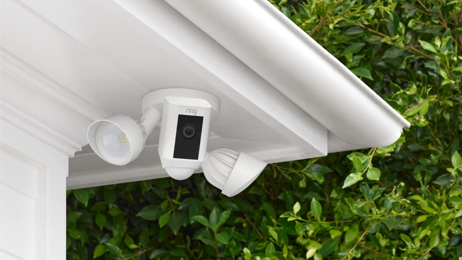 Ring Floodlight Cam 1080p Outdoor Wired Plus Security Camera with Wi-Fi Connectivity - White