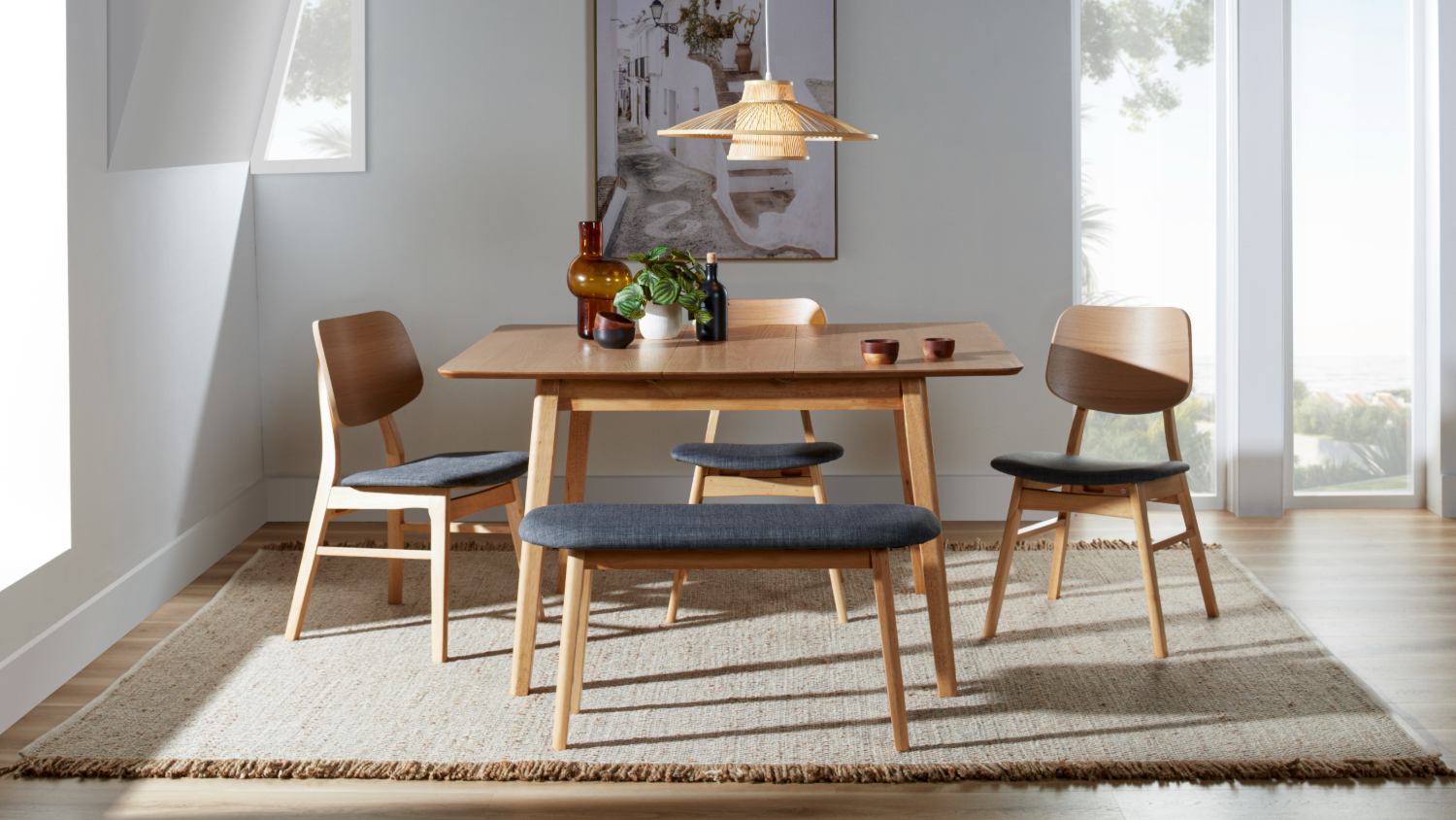 Zara Dining Bench - Grey