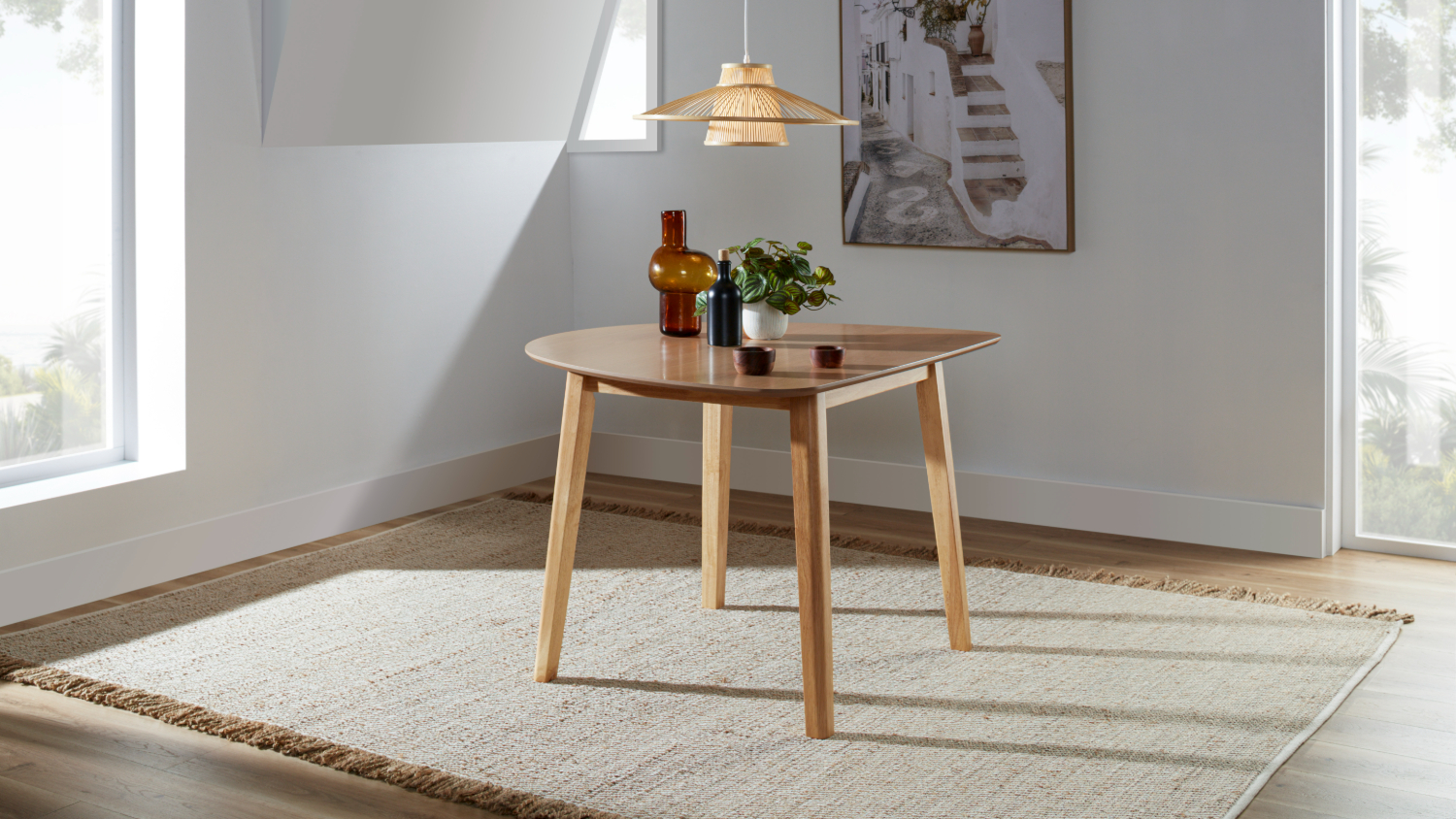 Zara 5 Piece D-Shape Dining Suite - Grey