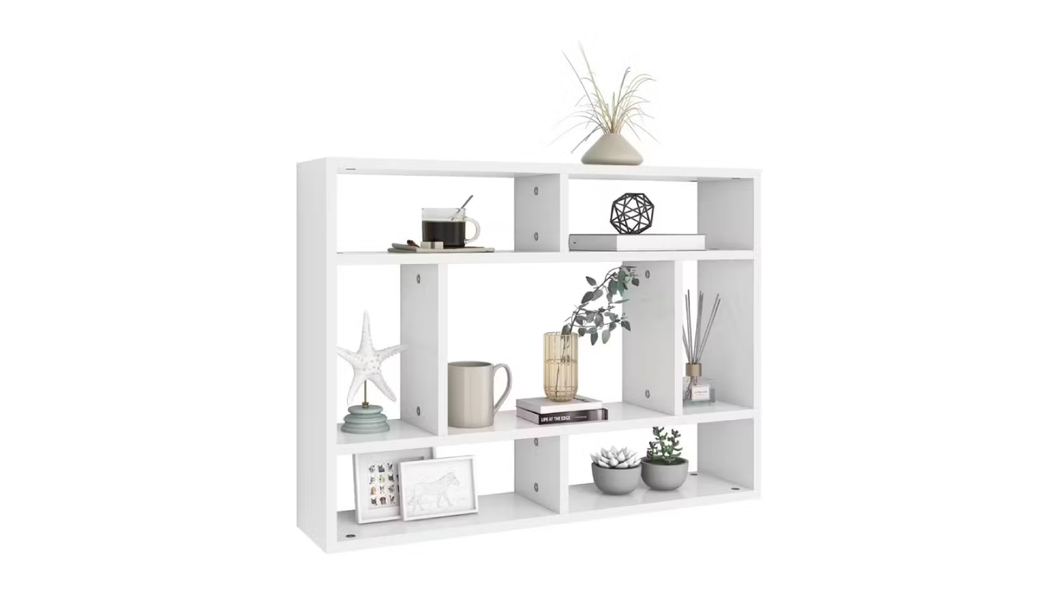 NNEVL 7 Display Wall Shelves  75 x 16 x 55cm - White