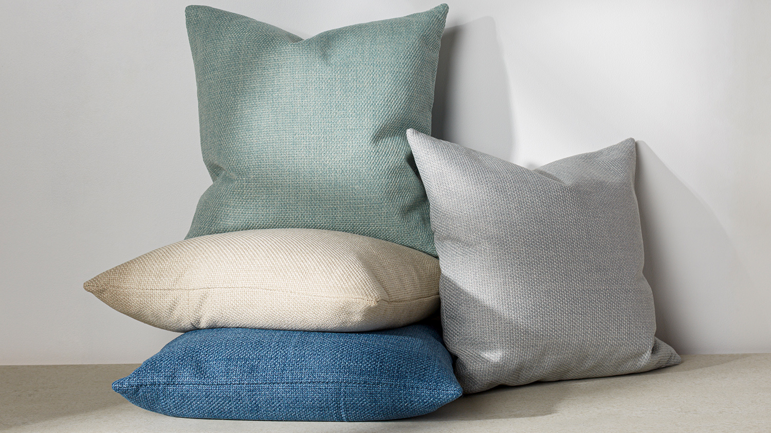 Aria Textured Square Cushion - Blue