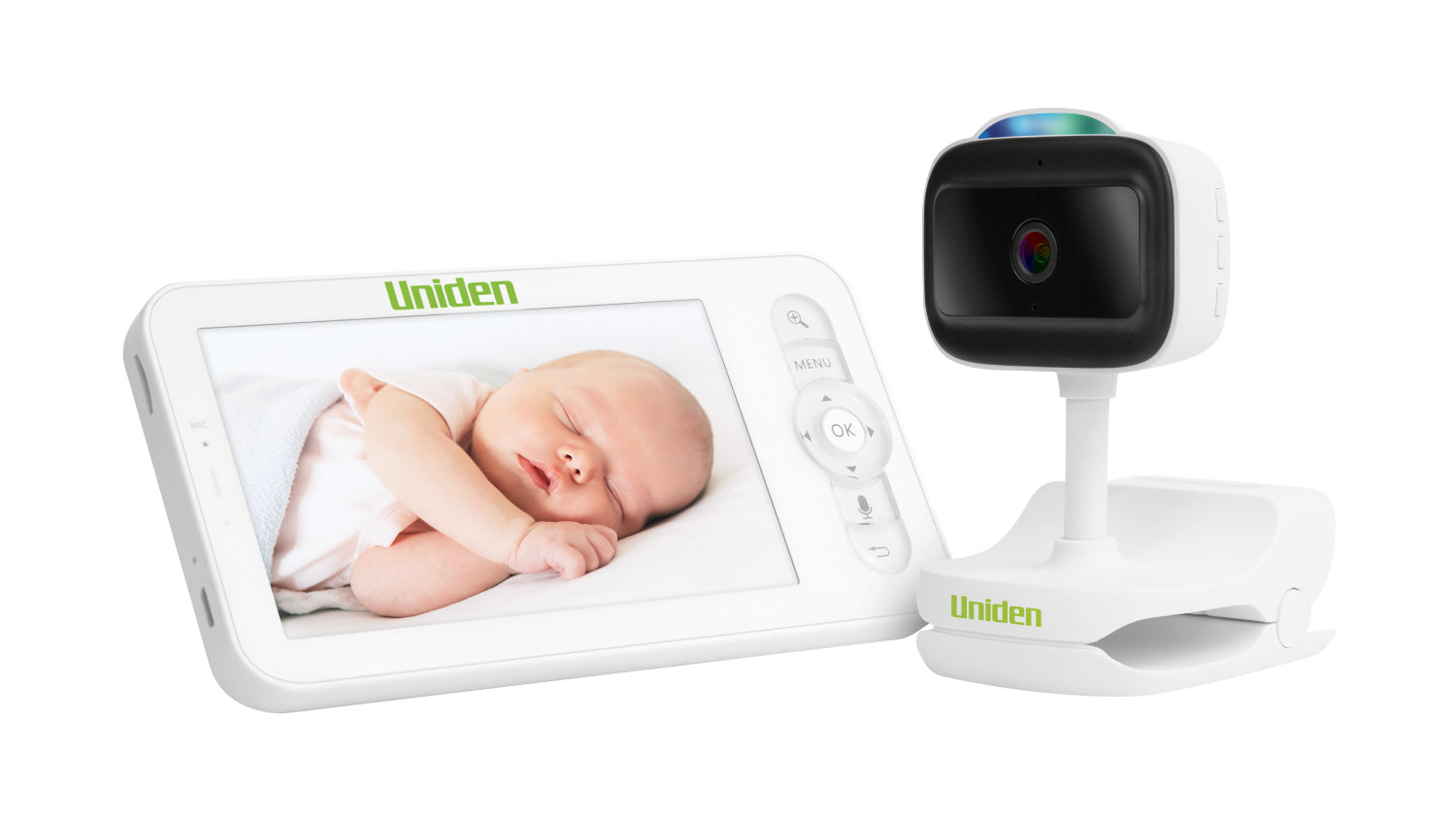 Uniden 2K 3MP Wireless Camera with 5" Baby Monitor & SmartPhone Access - White (BW6101R)