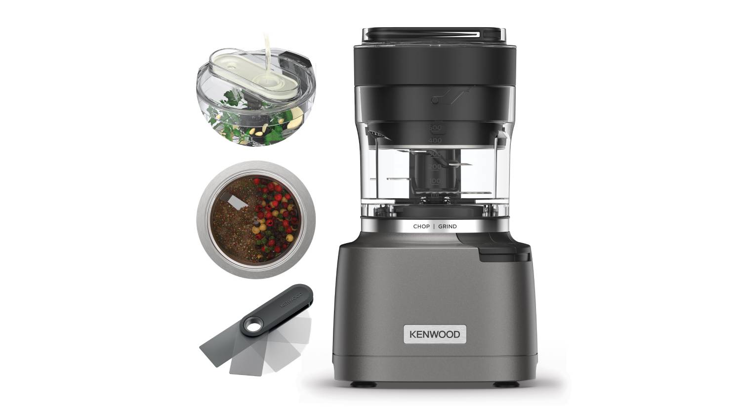 Kenwood Duo Prep 2-in-1 500ml Chopper & Grinder - Silver (CHP80.000SI)