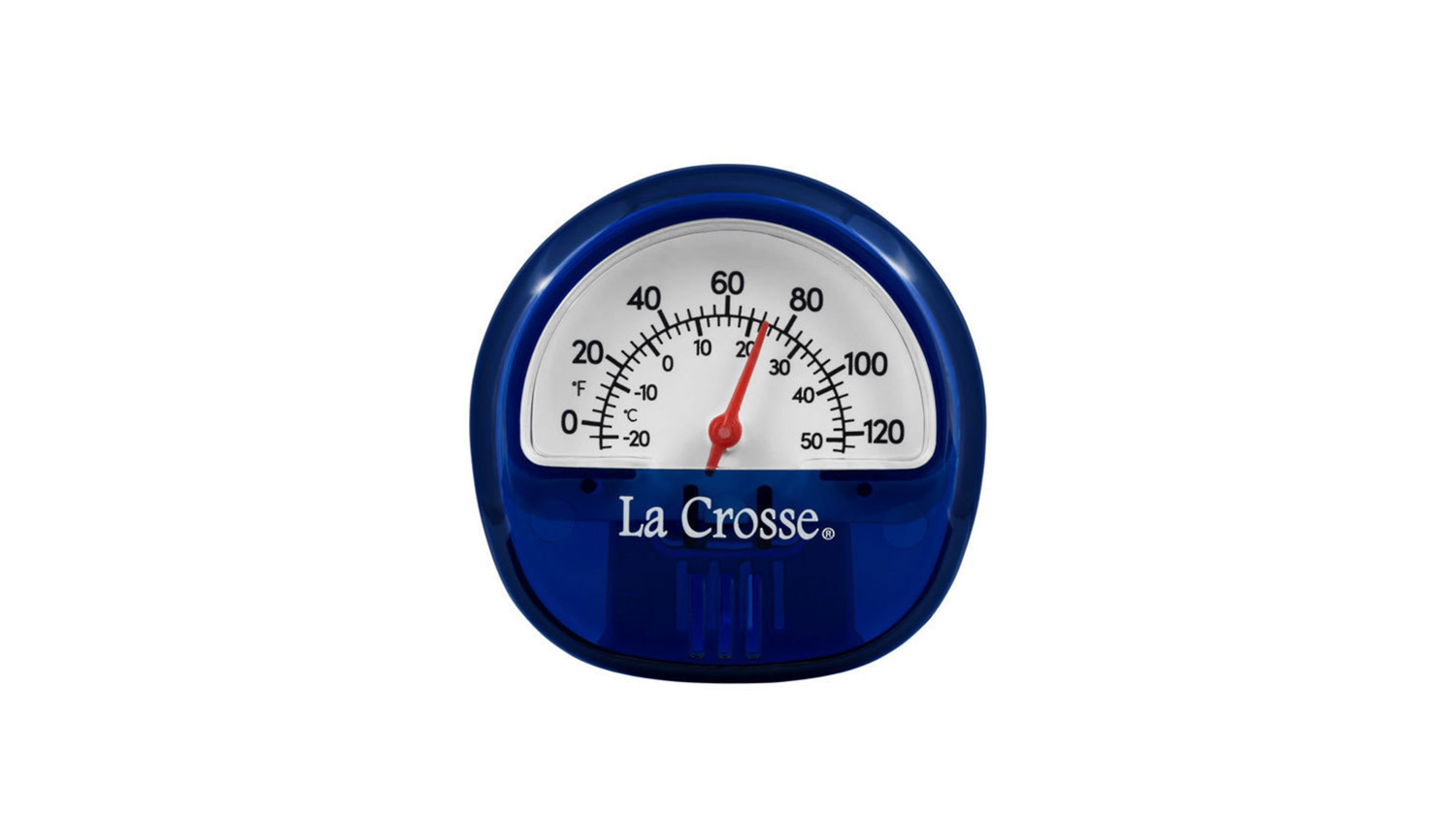 La Crosse Indoor/Outdoor Thrmometer with Mounting Magnet, Dual Measurements - Blue