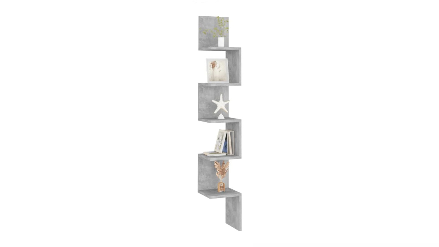 NNEVL Corner Wall Shelves 20 x 20 x 127.5cm - Concrete Grey