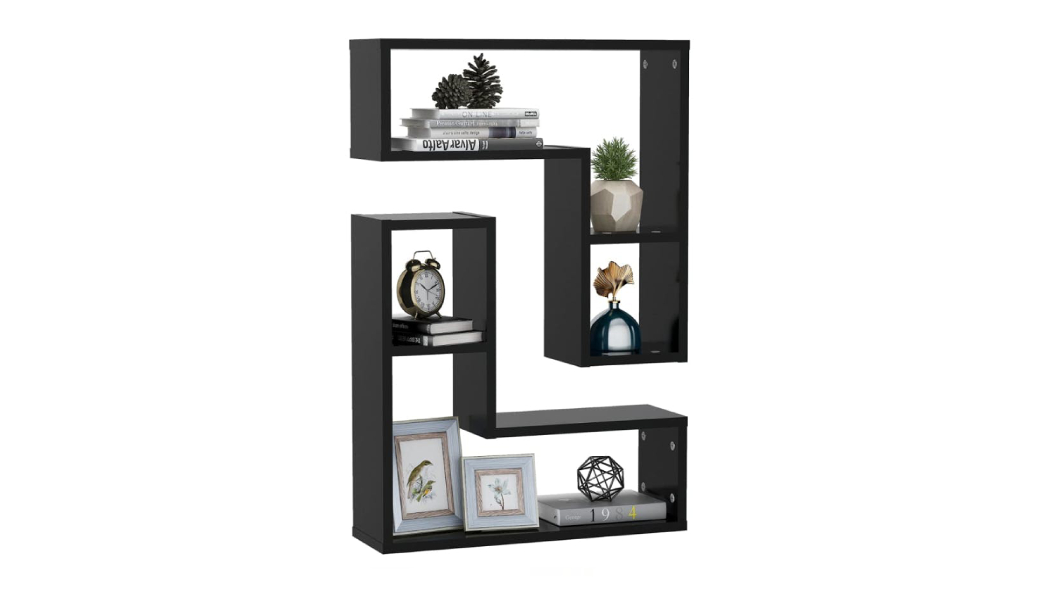 NNEVL L-Shape Floating Wall Shelves 2pcs. 50 x 15 x 50cm - Black