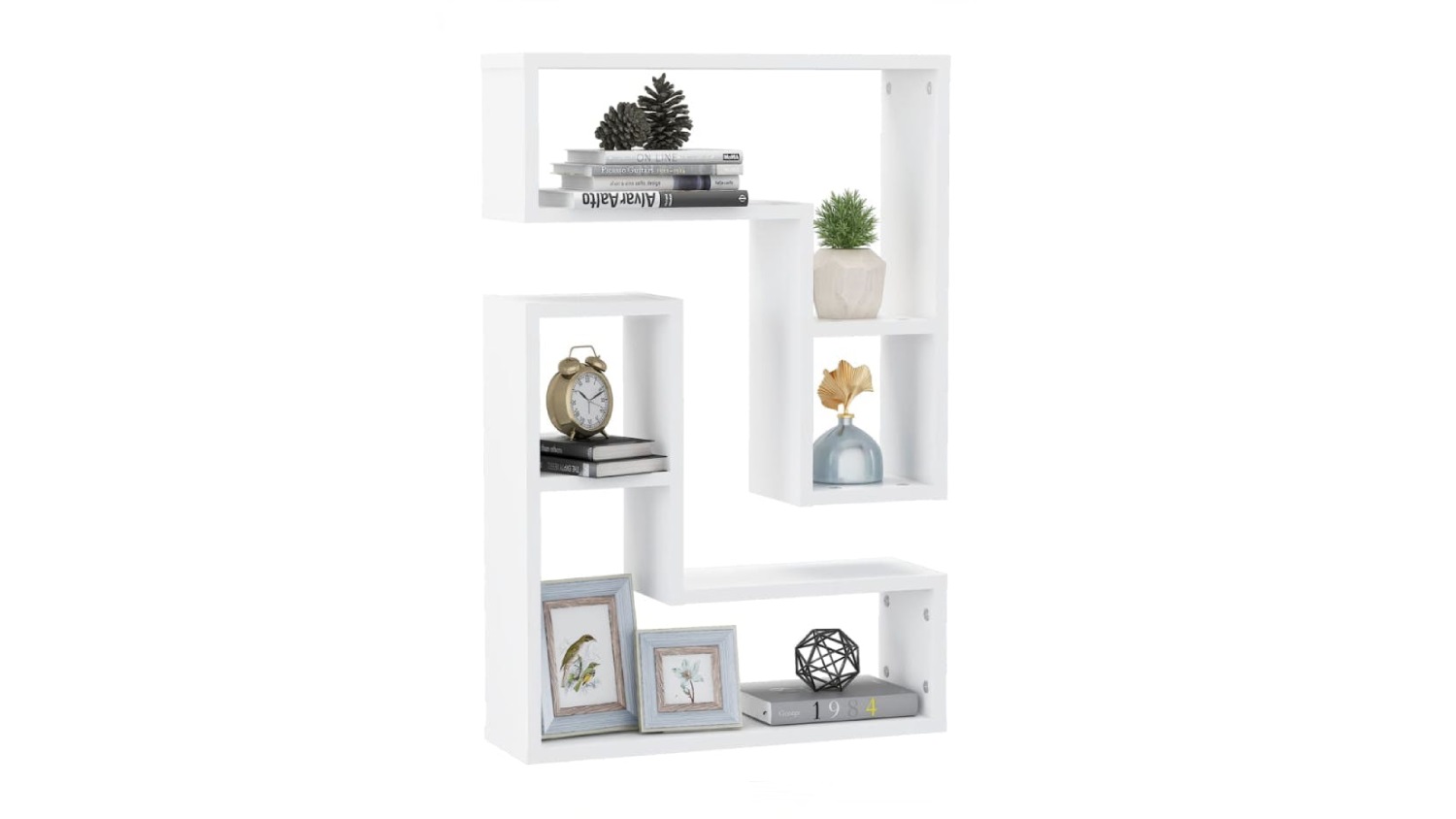 NNEVL  L-Shape Floating Wall Shelves 2pcs. 50 x 15 x 50cm - White