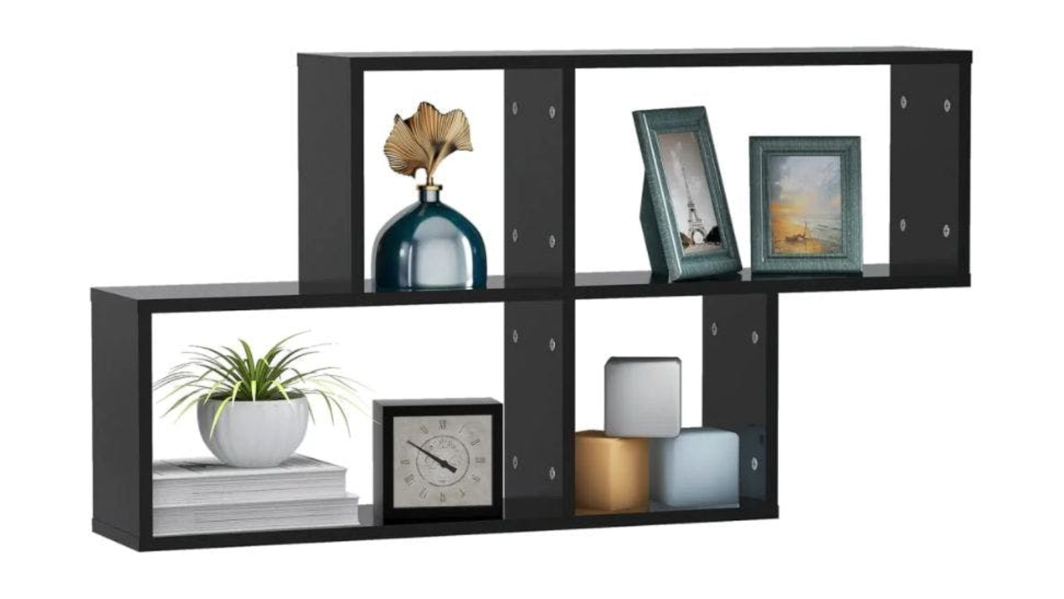 NNEVL Wall Shelves 100 x 18 x 53cm - Black