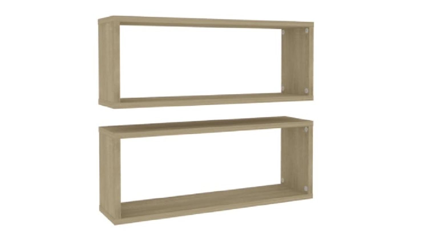 NNEVL Floating Rectangle Wall Shelves 2pcs. 60 x 15 x 33cm - Sonoma Oak