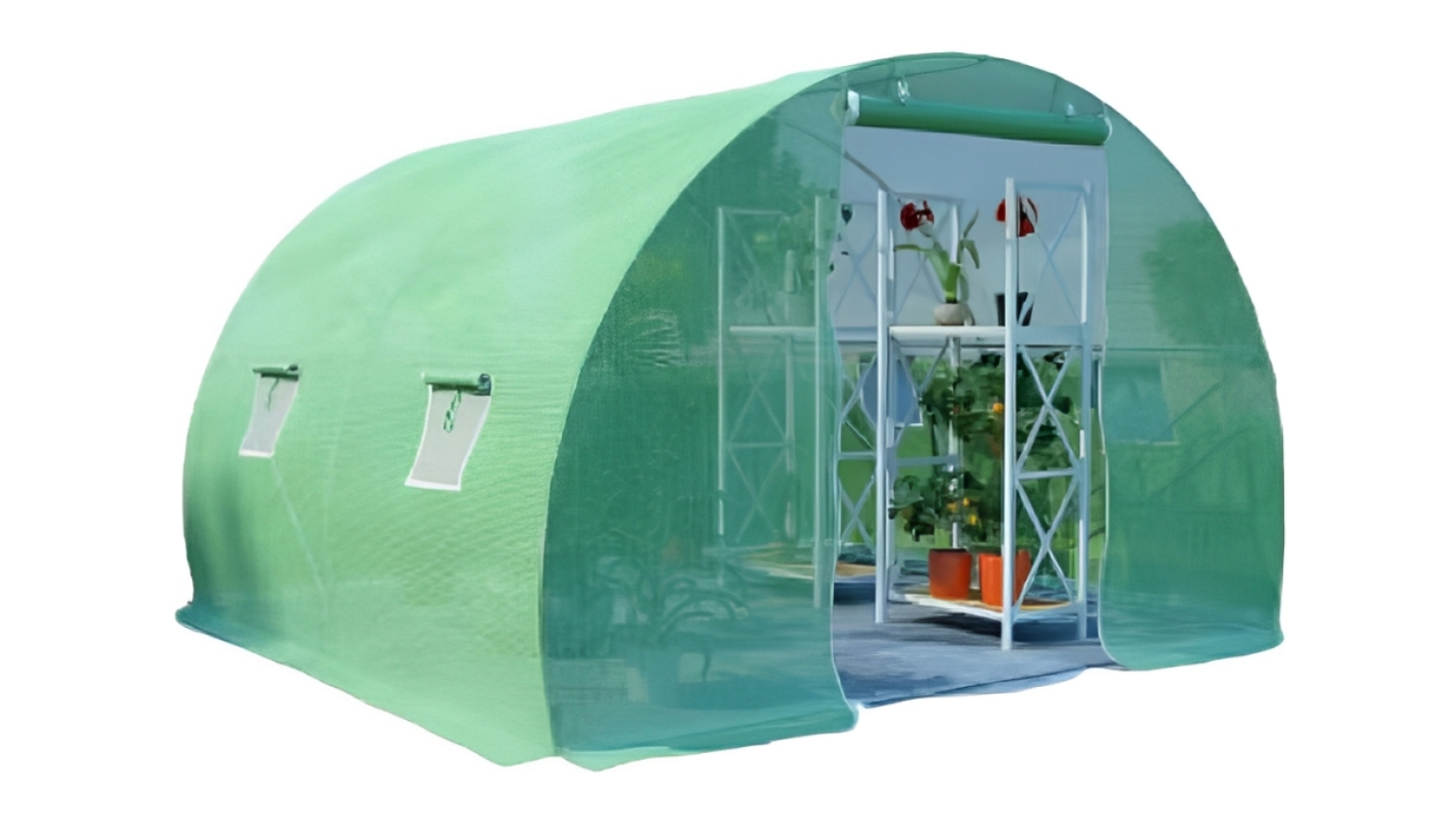 NNEVL Greenhouse with Windows 3 x 2 x 2m - Green