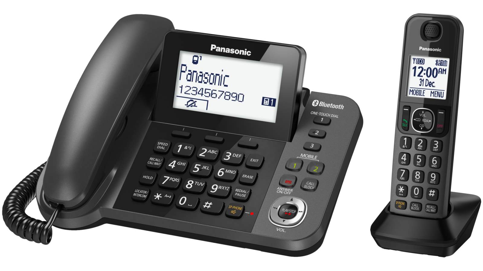 Panasonic KXTGF380AZM Corded and Cordless Phone Harvey Norman New