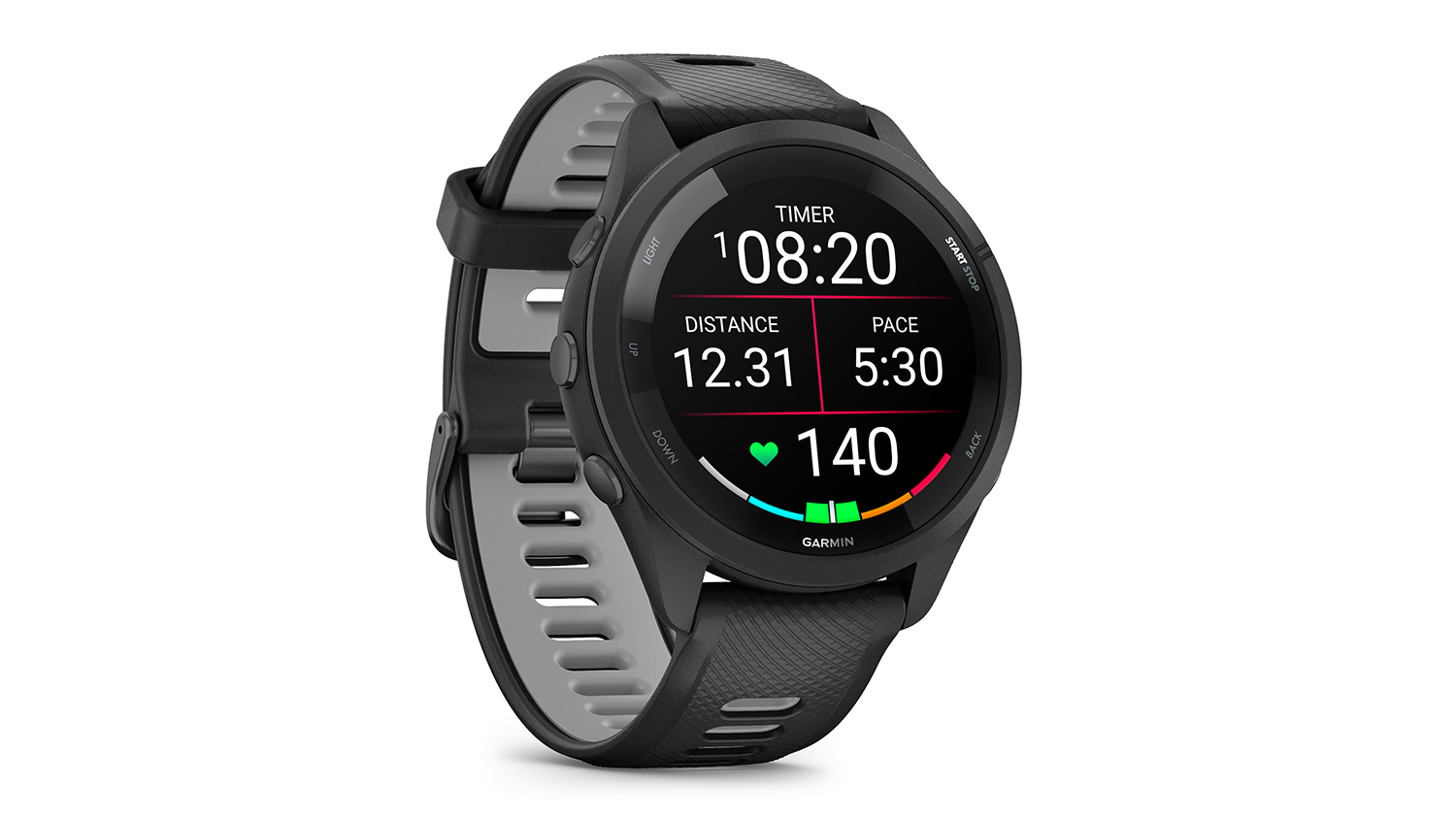 Garmin Forerunner 265 Running Smartwatch - Black/Powder Grey (46mm Case, GPS, Bluetooth)