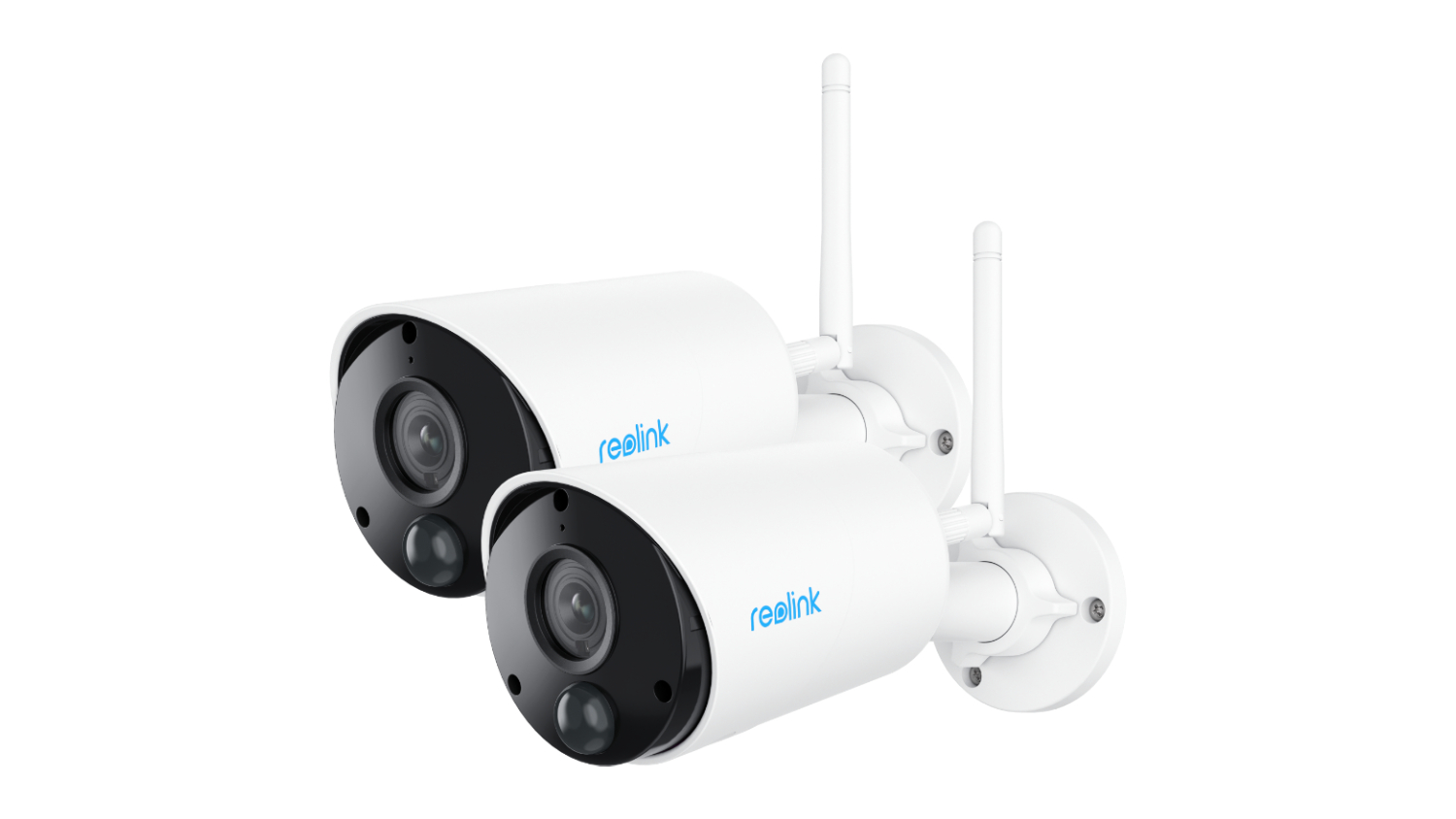 Reolink Argus Eco 2304 x 1296 3MP Wire-Free Outdoor Security Camera with Two-Way Audio, Infrared Detection, Solar Power 2pcs.