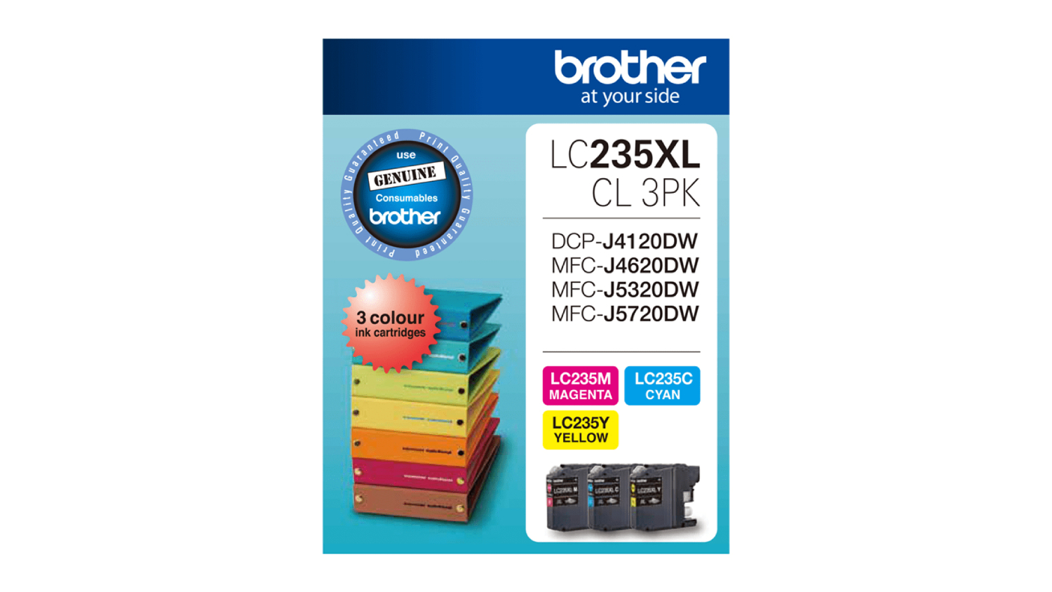 Brother Colour Printer Ink Pack 3pcs. (LC235XL)