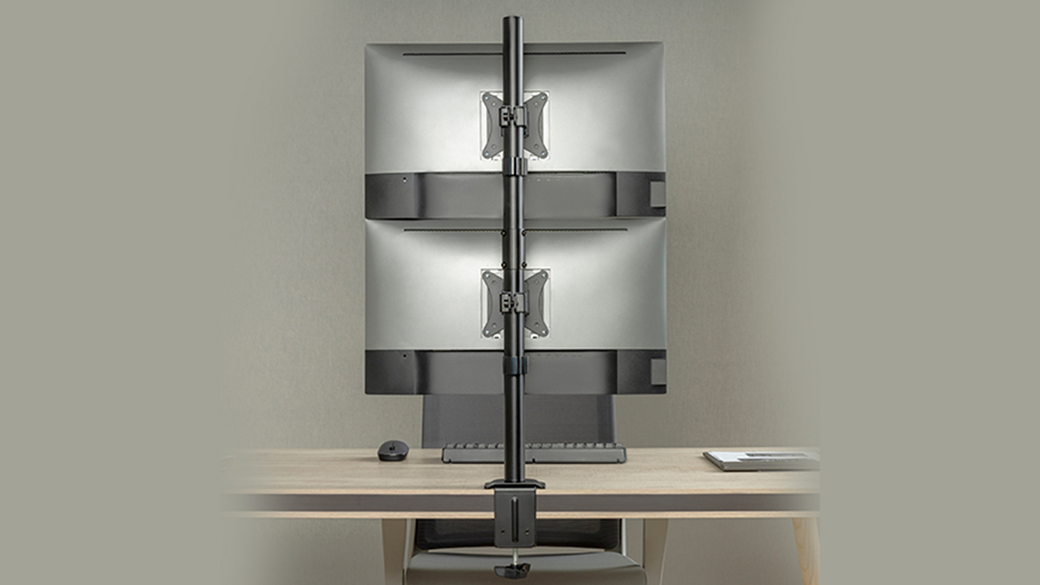 Konic Vertical Steel Dual Monitor Stand for 17"-32" Montiors