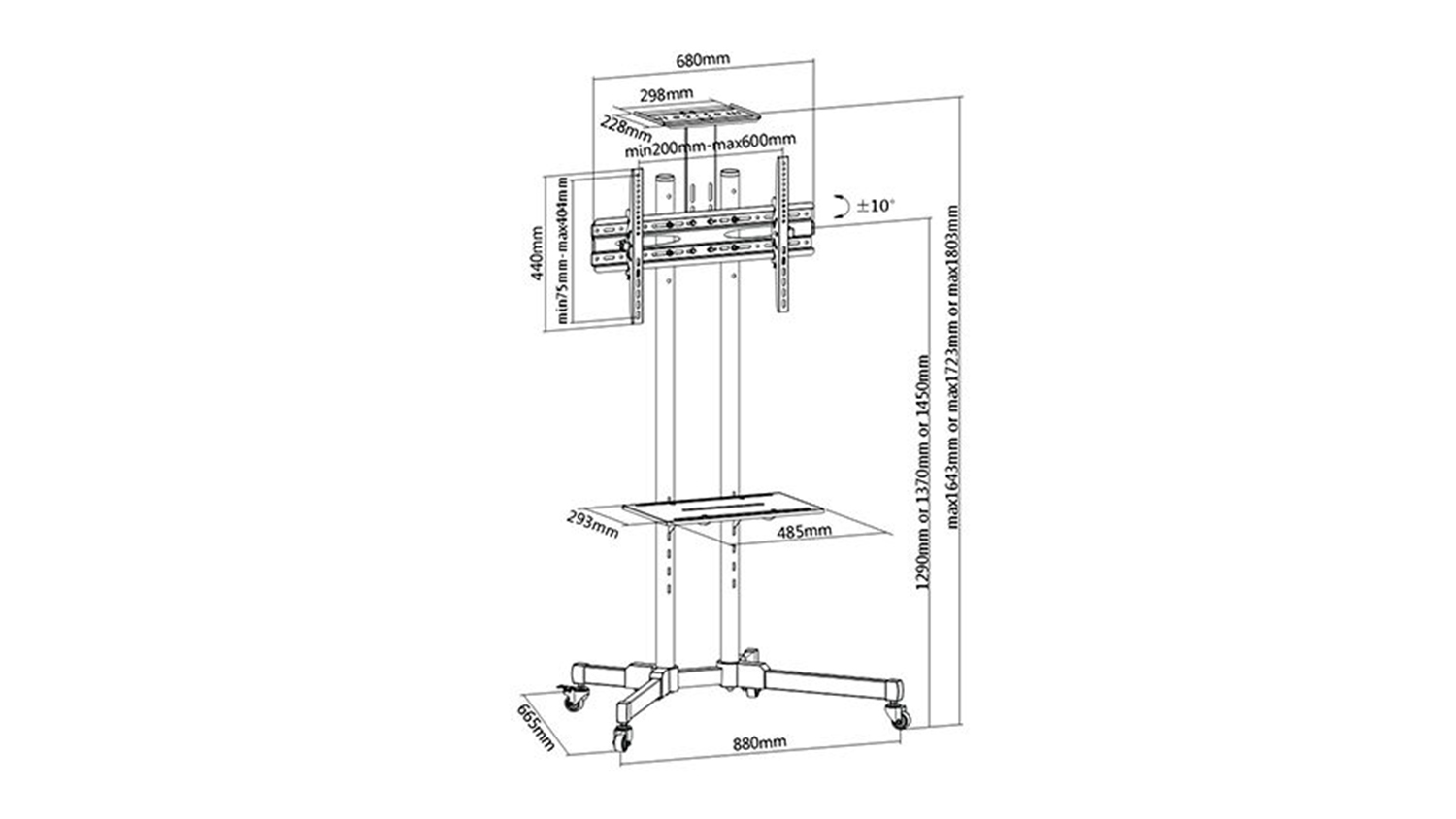 Konic Mobile Economy TV Mount for 37"-70" Monitors