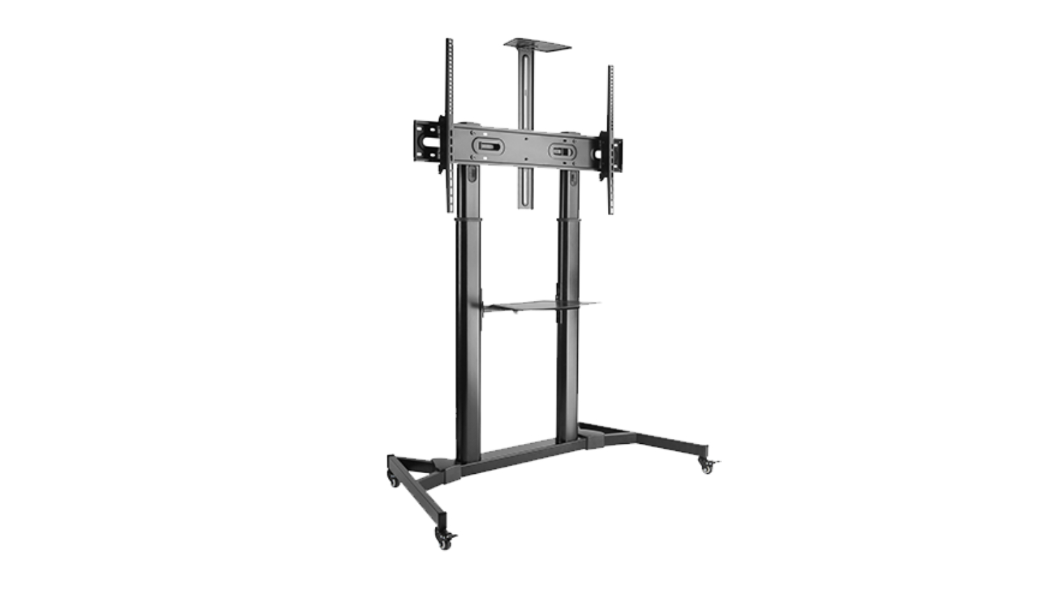Konic Adjustable Telescopic TV Cart for 60"-100" Monitors - Black