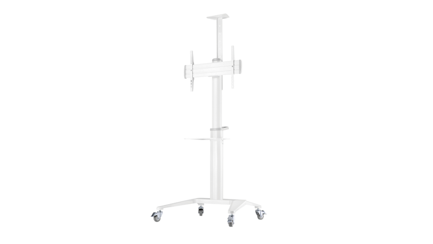 Konic Ultra-Modern Aluminium Rotatable TV Cart for 37"-70" Monitors with Camera Space, Shelf - White