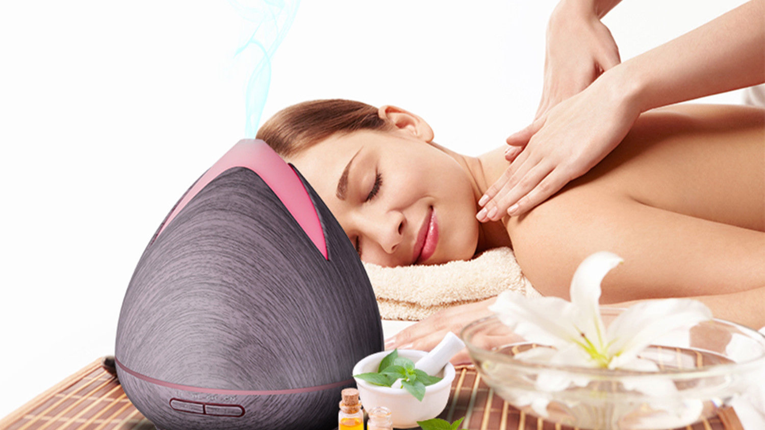 Purespa Ultrasonic Essential Oil Diffuser and Humidifier with Light - Violet