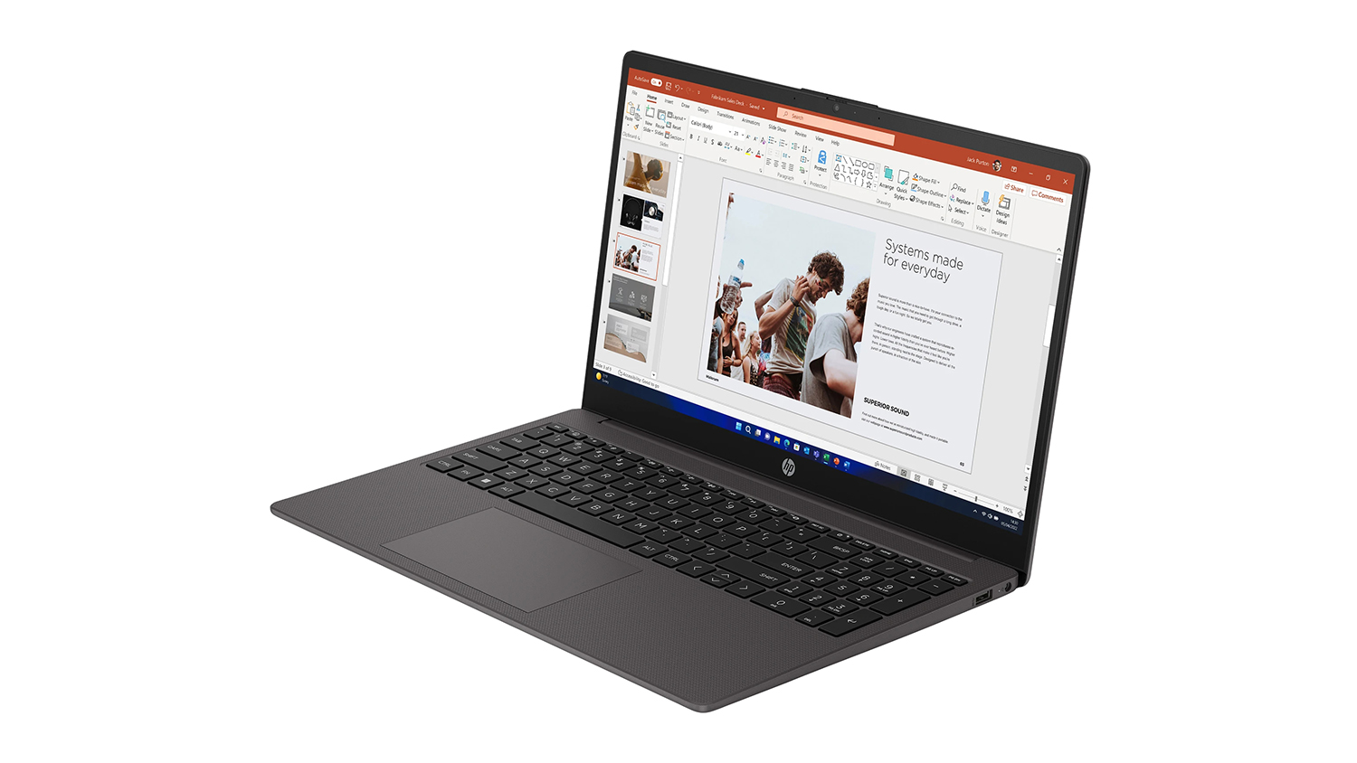 HP 15.6" Laptop - AMD Ryzen5 8GB-RAM 256GB-SSD - Jet Black (15-fc0434AU)