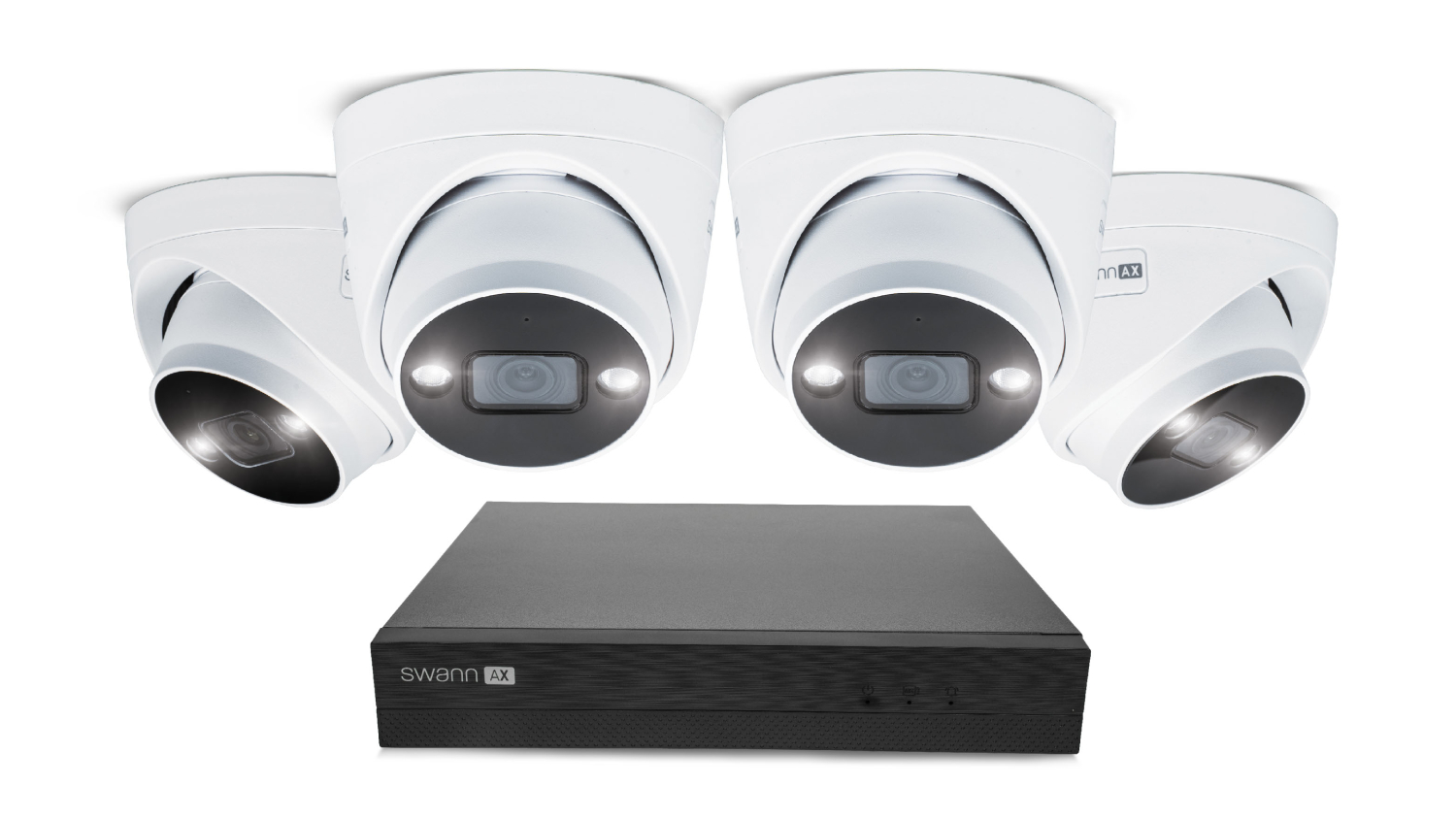 Swann AdvancedX NVR-8ADVANX 8 Channel 1TB NVR System with 4 4K Indoor/Outdoor Wired Security Spotlight Dome Camera