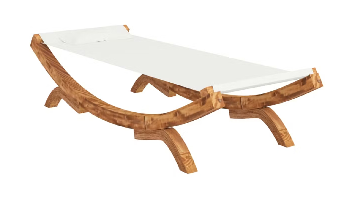 NNEVL Solid Wood Frame Hammock 100 x 188.5 x 44cm - Cream