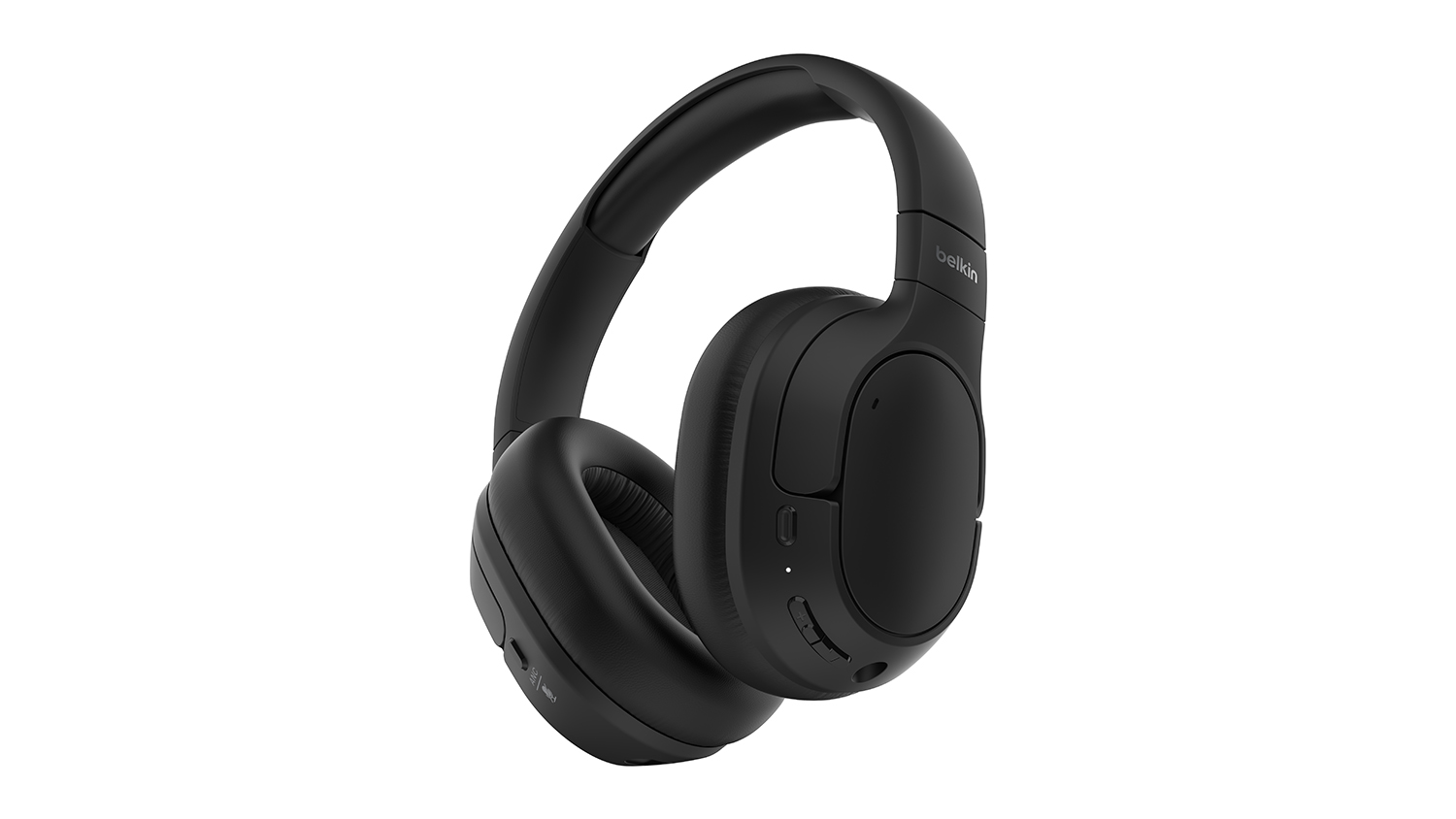Belkin SoundForm Isolate Active Noise Cancelling Wireless Over-Ear Headphones - Black (AUD008fqBK)