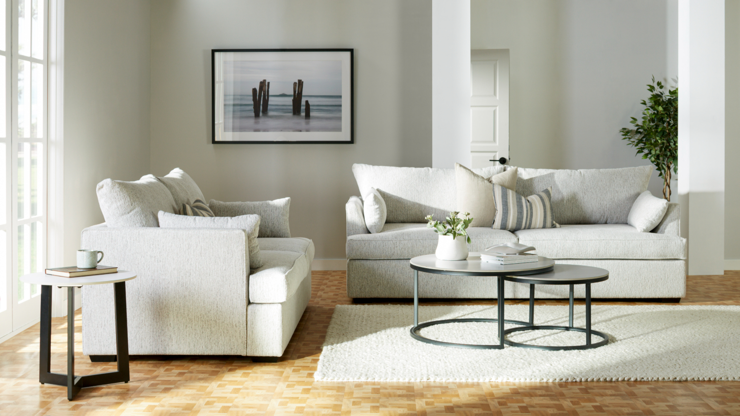 Aria 2 Piece Fabric Lounge Suite