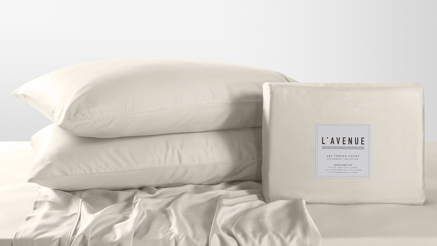 400TC Bamboo Cotton Natural Sheet Set by L'Avenue