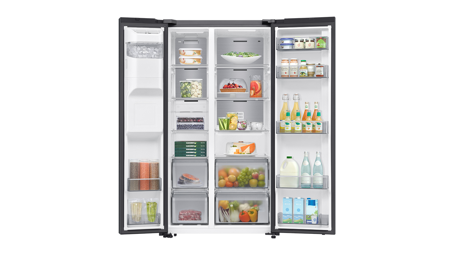 Samsung 635L Side-by-Side Fridge Freezer with Ice & Water Dispenser - Dark Stainless (RS70F64K4FSA)