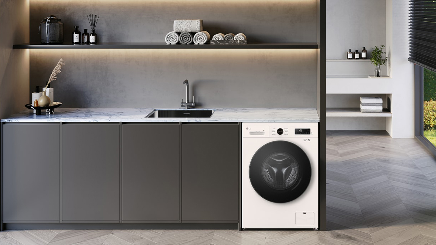 LG 8kg Front Loading Washing Machine with 9 Programs - White (WV1-1208W)