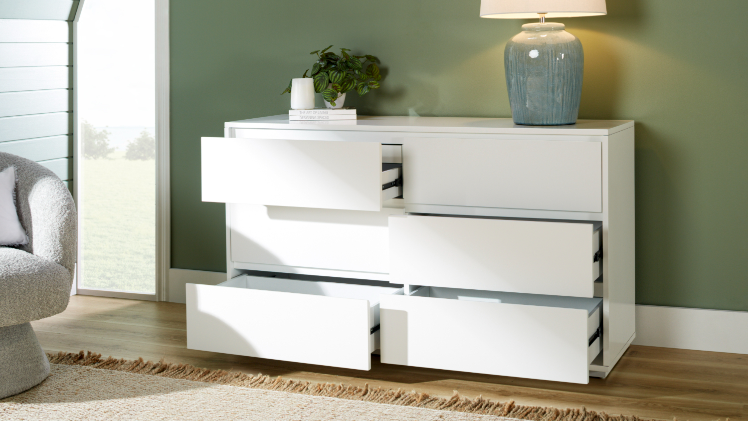 Capri 6 Drawer Lowboy