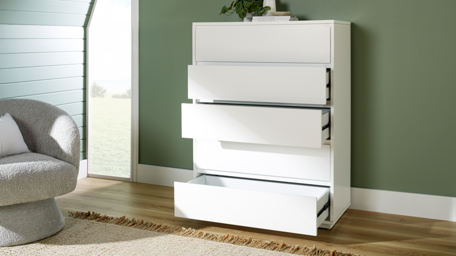 Capri 5 Drawer Tallboy