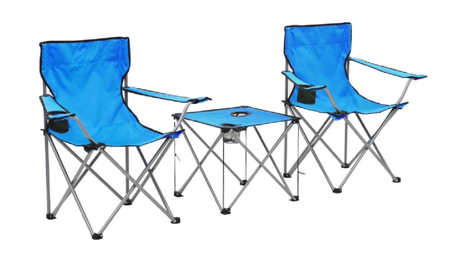 NNEVL Camping Table & Chairs Set 3pcs. - Blue